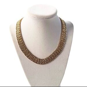 NEW Ann Hand Panther Link Gold Tone Rhinestone Link Necklace